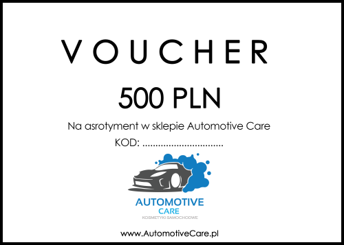 Bon podarunkowy voucher - 500zł - Sklep detailingowy Automotive Care