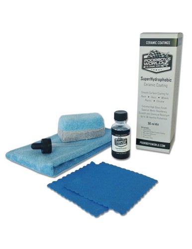 Poorboy's World SuperHydrophobic Ceramic Coating Kit - supernowoczesna powłoka z nano-cząsteczkami SiO2 ceramiczna/żywiczna 30ml  - Sklep detailingowy Automotive Care