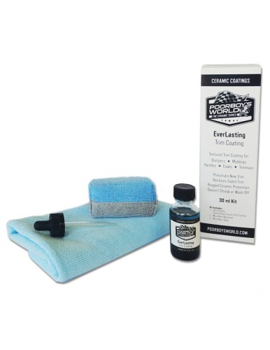 Poorboy's World Everlasting Ceramic Trim Coating Kit - nano-ceramiczna powłoka SiO2 przeznaczona do zabezpieczania zewnętrznych powierzchni teksturowanych tworzyw sztucznych 30ml  - Sklep detailingowy Automotive Care