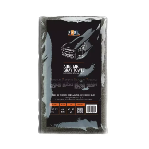 ADBL Mr.Gray Towel - delikatna mikrofibra do wosków detailerów 40x60cm 600gsm - Sklep detailingowy Automotive Care