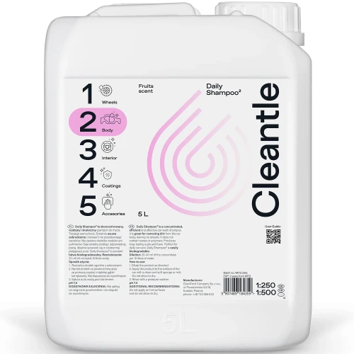 Cleantle Daily Shampoo - szampon samochodowy o neutralnym pH 5L - Sklep detailingowy Automotive Care