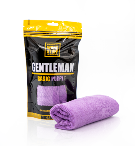 WORK STUFF Gentleman Basic Purple – delikatna mikrofibra bez obszycia, 40x40cm, 350gsm - Sklep detailingowy Automotive Care