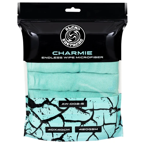 Blend Brothers CHARMIE 5-Pack Endless Wipe Microfiber 420GSM Turquoise - zestaw uniwersalnych mikrofibr 5szt. - Sklep detailingowy Automotive Care