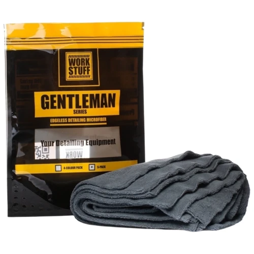 Work Stuff Gentleman Basic 5-Pack Dark Grey – delikatna mikrofibra bez obszycia, 40x40cm, 350gsm, 5 sztuk - Sklep detailingowy Automotive Care
