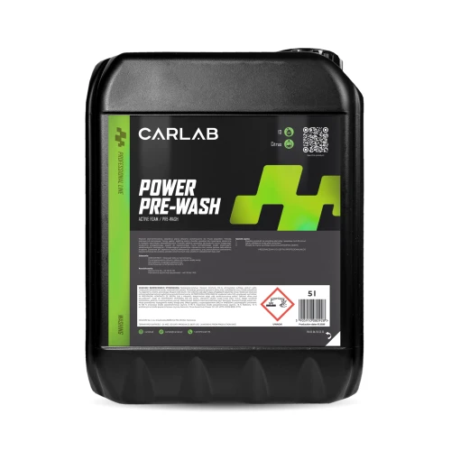 CARLAB POWER PRE-WASH - wysoce skoncentrowana, zasadowa piana aktywna przeznaczona do mycia pojazdów 5L - Sklep detailingowy Automotive Care